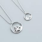 925 Sterling Silver Couple Matching Mountain / Wave Pendant Necklace