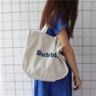 Lettering Canvas Tote Bag White - One Size