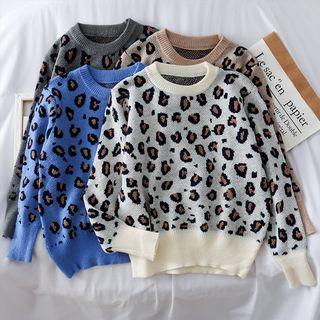 Leopard-print Loose-fit Sweater