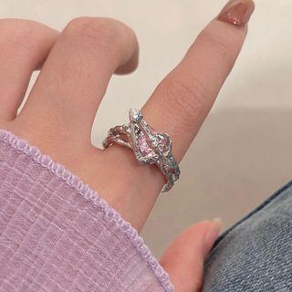 Heart Arrow Glass Alloy Ring Jml5111 - Ring - Silver - One Size