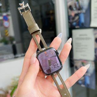 Genuine Leather Cutout Apple Watch Band (various Designs)