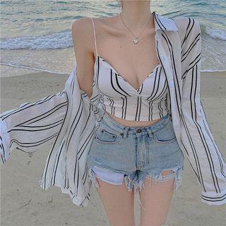 Striped Cropped Camisole Top / Shirt