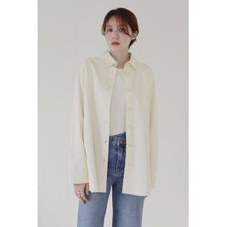 Reversible Raglan Textured Shirt Cream - One Size