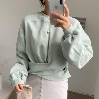 Crinkled Sweatshirt Green - One Size