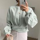Crinkled Sweatshirt Green - One Size