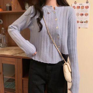 Plain Asymmetric Loose-fit Sweater