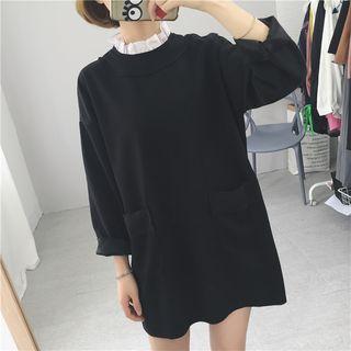 Ruffle Trim Pullover Dress