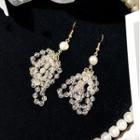 Faux Pearl Faux Crystal Fringed Earring 1 Pair - Gold - One Size