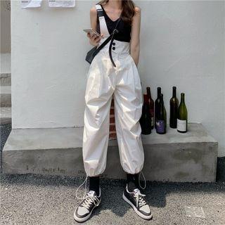 Drawstring-cuff Wide-leg Jumper Pants