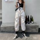 Drawstring-cuff Wide-leg Jumper Pants