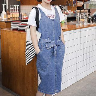 Double Strap Midi Dungaree Dress