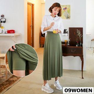 Plus Size Inset Shorts Maxi Skirt