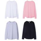 Long-sleeve Round Hem Long T-shirt