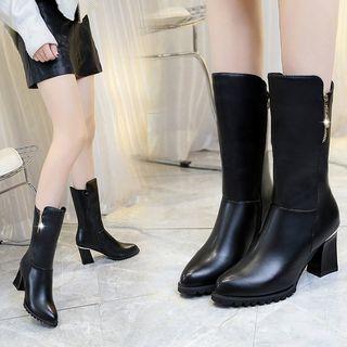 Zip-up Mid-calf Boots