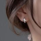 Cross Sterling Silver Earring 1 Pair - S925 Silver - Silver - One Size