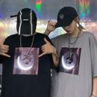 Short-sleeve Reflective Printed T-shirt
