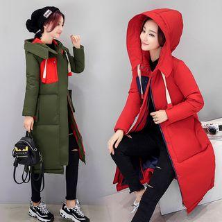 Panel Hooded Down Coat