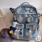 Smiley Face Print Applique Backpack / Bag Charm / Set
