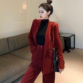 Corduroy Blazer / Mini Skirt / Dress Pants / Set