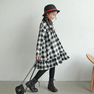 Family Matching Long-sleeve Ruffle Gingham Dress