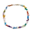 Irregular Pearl Faux Gemstone Choker F15230 - White & Purple & Blue - One Size