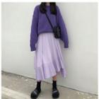 Plain Knit Sweater / Irregular Hem Skirt