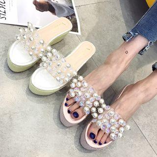 Sequined Wedge Heel Sandals