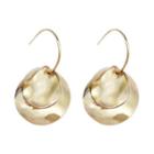 925 Sterling Silver Disc Dangle Earring Gold - One Size