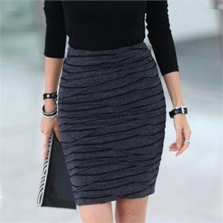 Band-waist Seam-detail Skirt