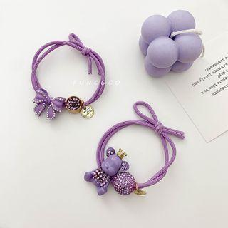 Faux Rainstone Bear Hair Tie