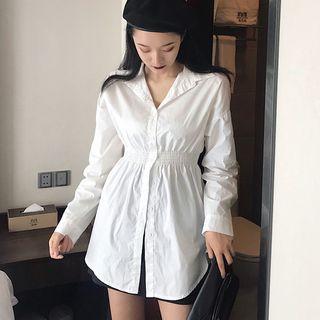 Gathered Waist Blouse / Asymmetric A-line Skirt