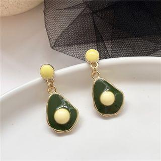 925 Sterling Silver Avocado Drop Earring 1 Pair - Earrings - One Size