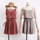 Set: Camisole Top + Pleated Shorts