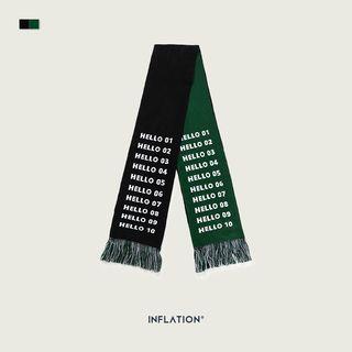 Unisex Colorblock Printed Scarf Black & Green - One Size