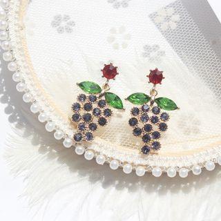 Rhinestone Grapes Dangle Earring 1 Pair - Gray - One Size