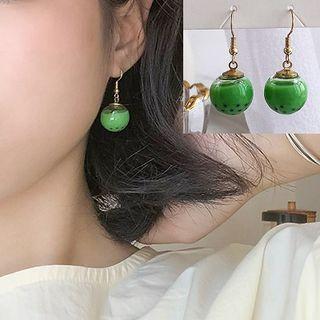 Bead Dangle Earring Pearl Milk Tea - 1 Pair - One Size