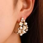 Faux Pearl Flower Alloy Dangle Earring 1 Pair - Gold - One Size