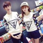 Couple Matching Printed Floral Print Pullover