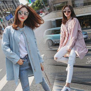 Mock Collar Buttoned Windbreaker