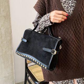 Faux Shearling Bear Print Tote Bag