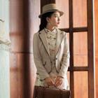 Wool Blend Paneled Single-button Blazer