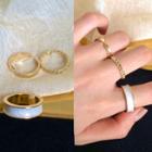 Set Of 3: Alloy Open Ring (assorted Designs) 0691a - Gold - One Size