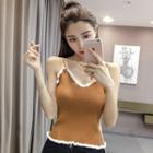 Spaghetti Strap Contrast-trim Top