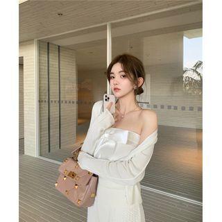 Bow Camisole Top / Cardigan / Wide Leg Pants