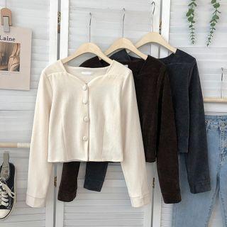 Square-neck Long-sleeve Shirt Jacket