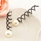 Faux Pearl Spiral Hair Pin White Pearl - One Size