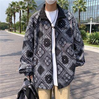 Reversible Paisley Print Zip-up Jacket