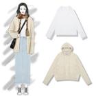 Long-sleeve Collared T-shirt / Hooded Knit Zip Jacket