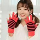 Striped Knit Gloves