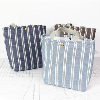 Pinstripe Fabric Tote Bag